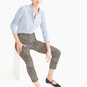 J. Crew Factory Leopard Print Winnie Ankle Pant in Stretch Cotton